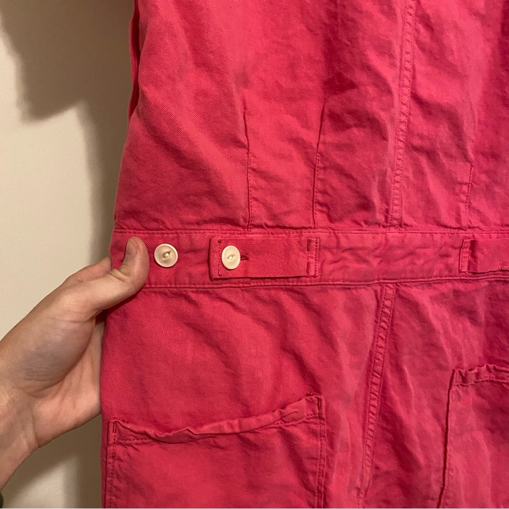 Outerknown Bright Pink Linen Blend Jumpsuit size Medium - Picture 7 of 8